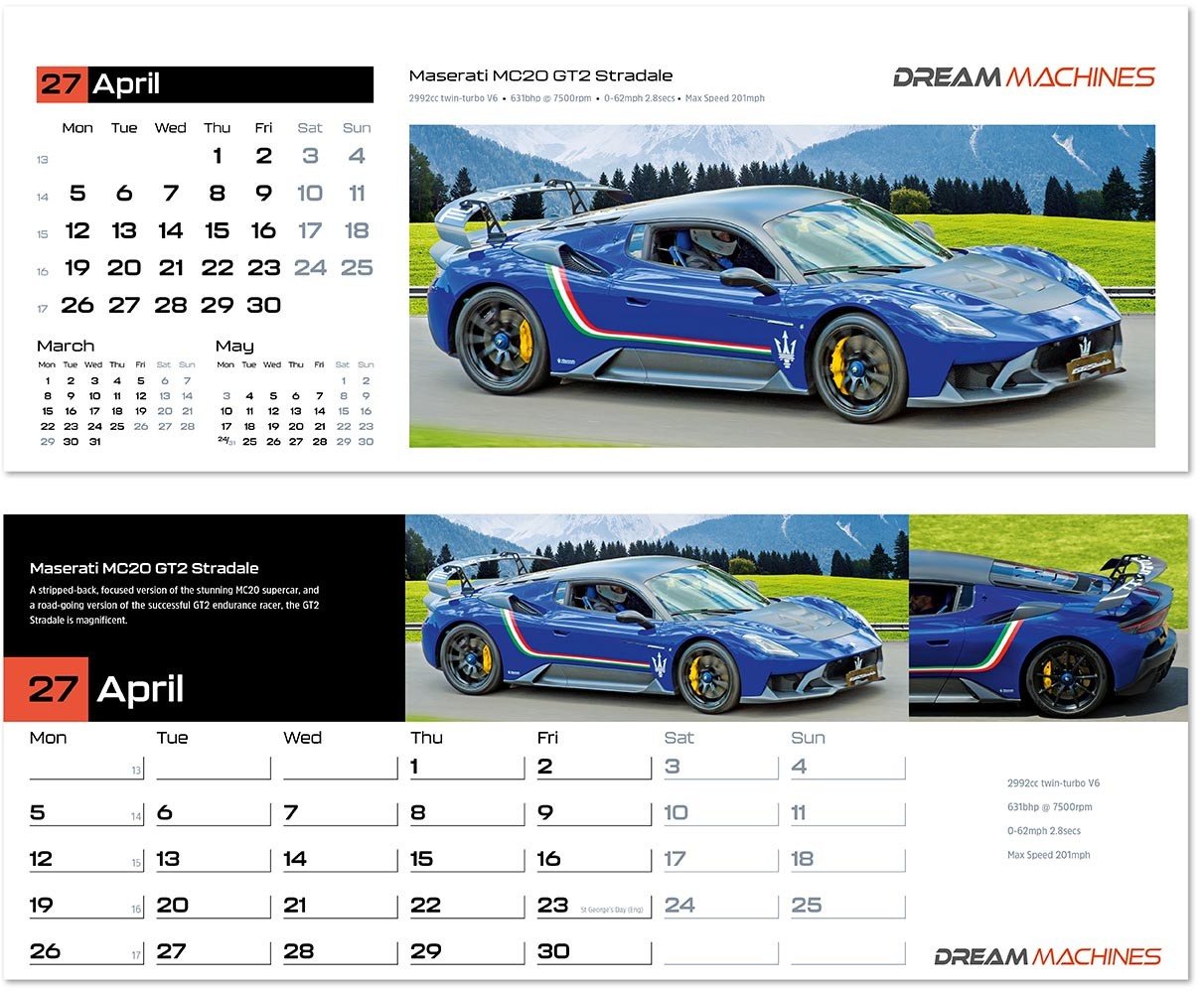 Dream Machines Desk Calendar