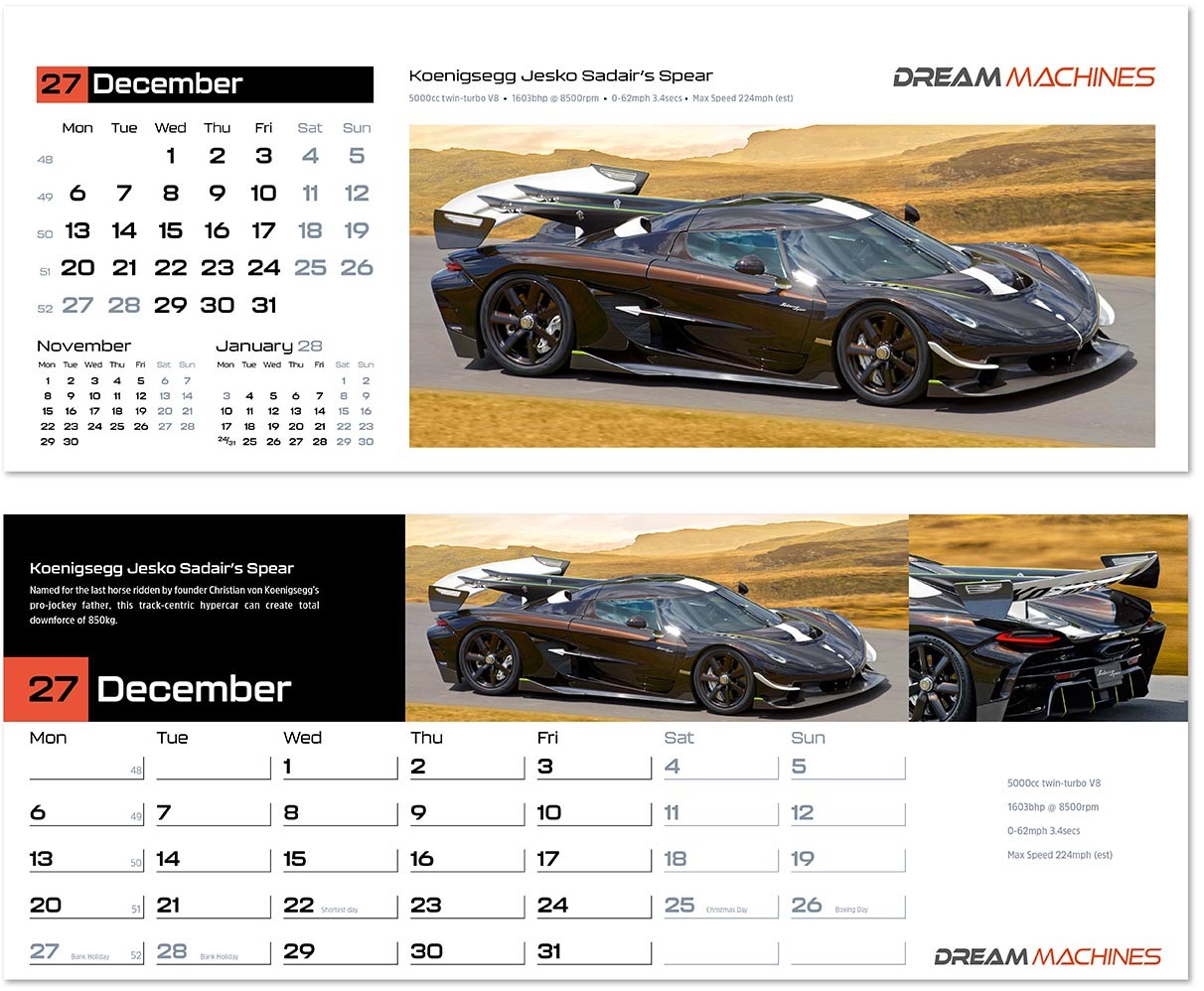 Dream Machines Desk Calendar