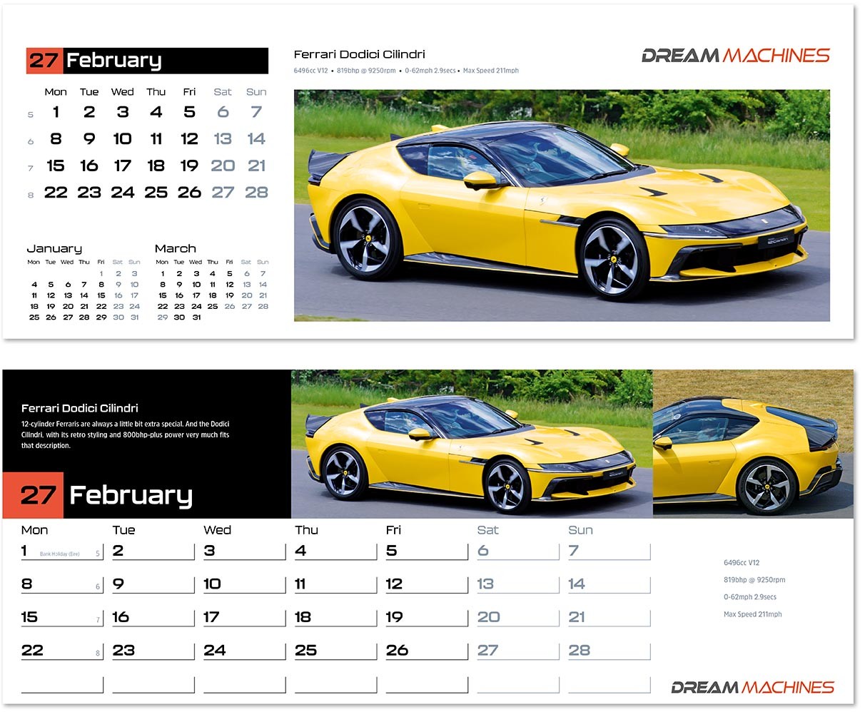 Dream Machines Desk Calendar