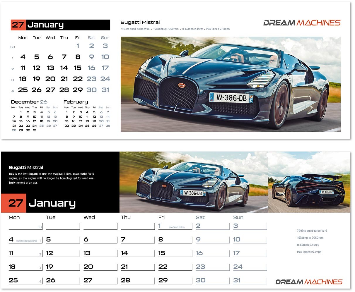 Dream Machines Desk Calendar