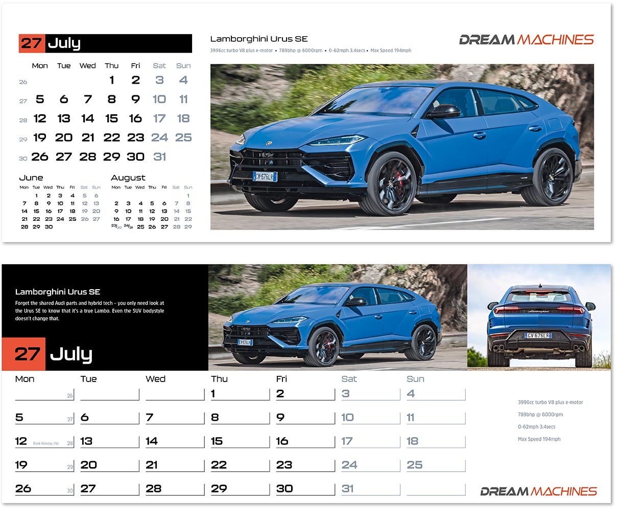 Dream Machines Desk Calendar