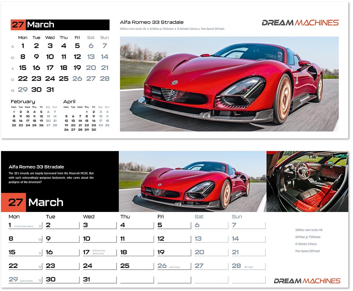 Dream Machines Desk Calendar