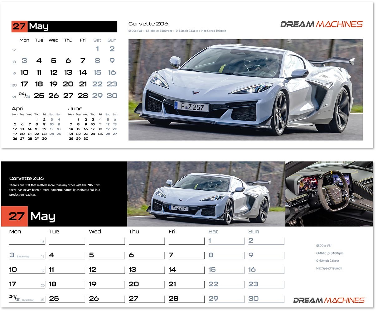 Dream Machines Desk Calendar