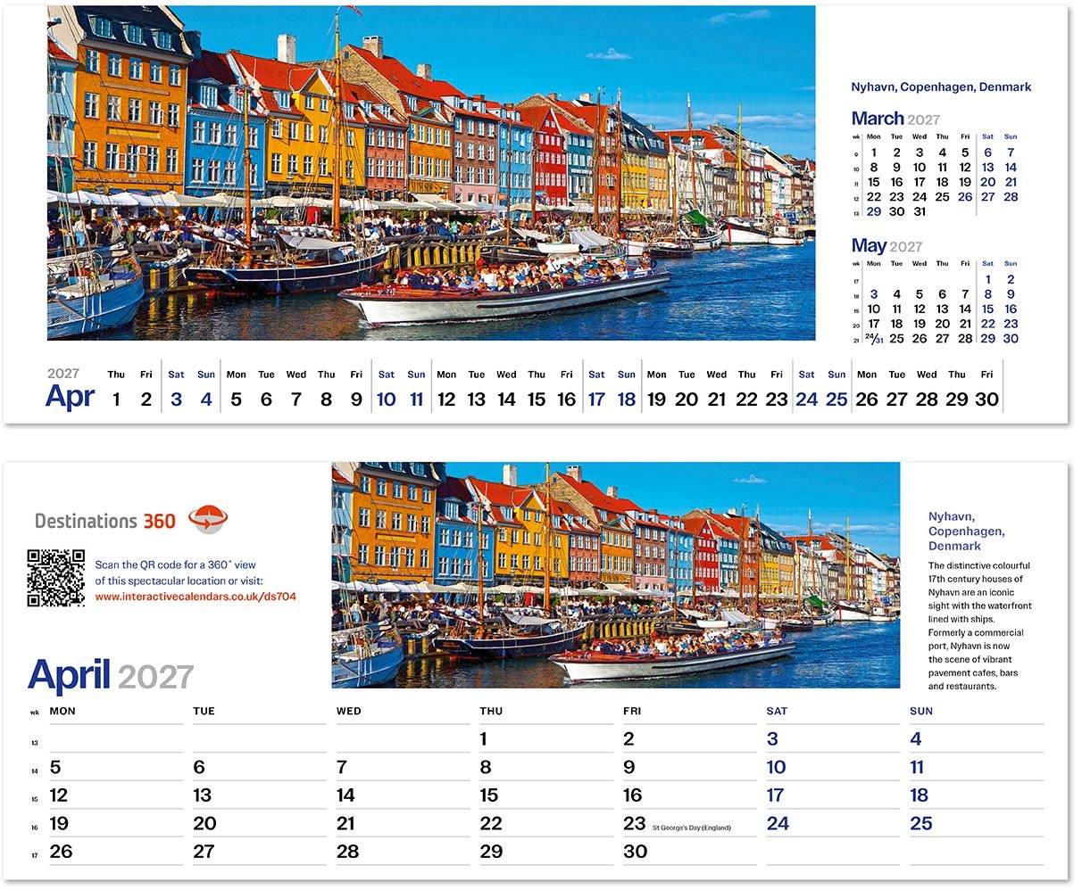 Destinations360 Note Station Desk Calendar