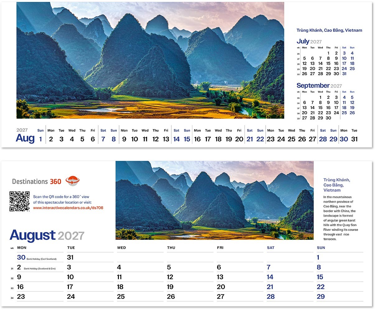 Destinations360 Note Station Desk Calendar