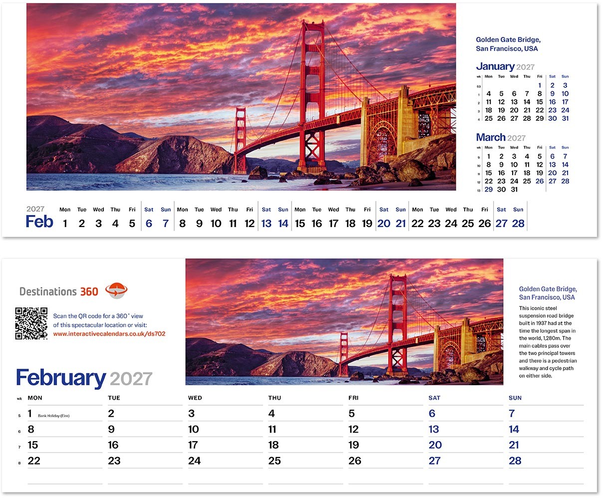 Destinations360 Note Station Desk Calendar