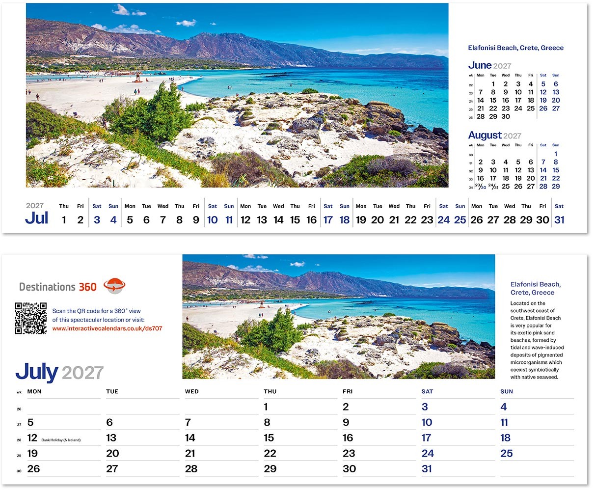 Destinations360 Note Station Desk Calendar