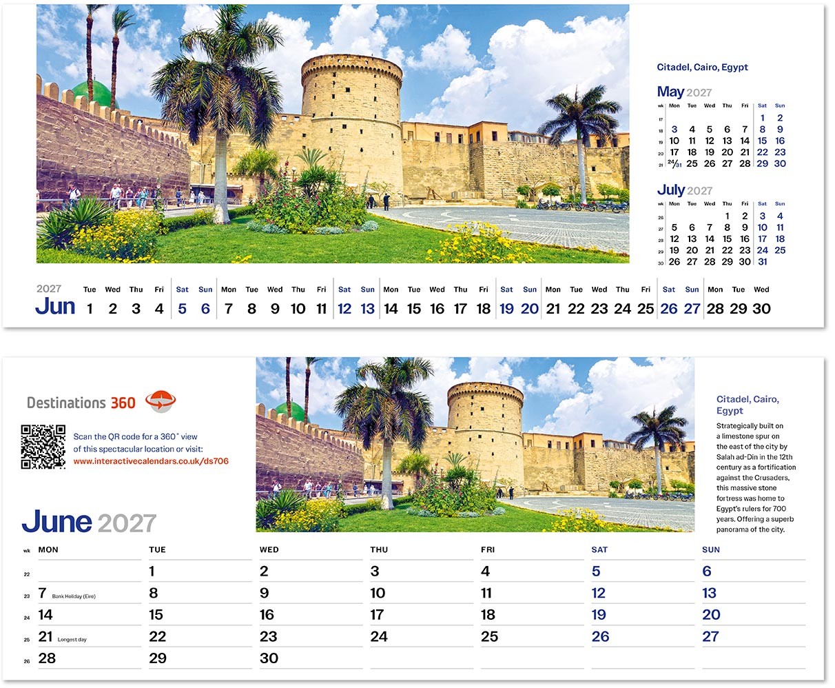 Destinations360 Note Station Desk Calendar