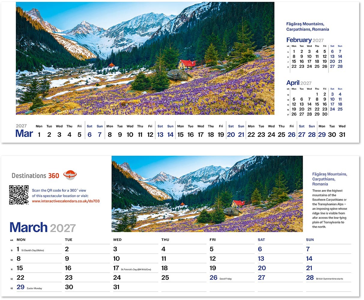 Destinations360 Note Station Desk Calendar