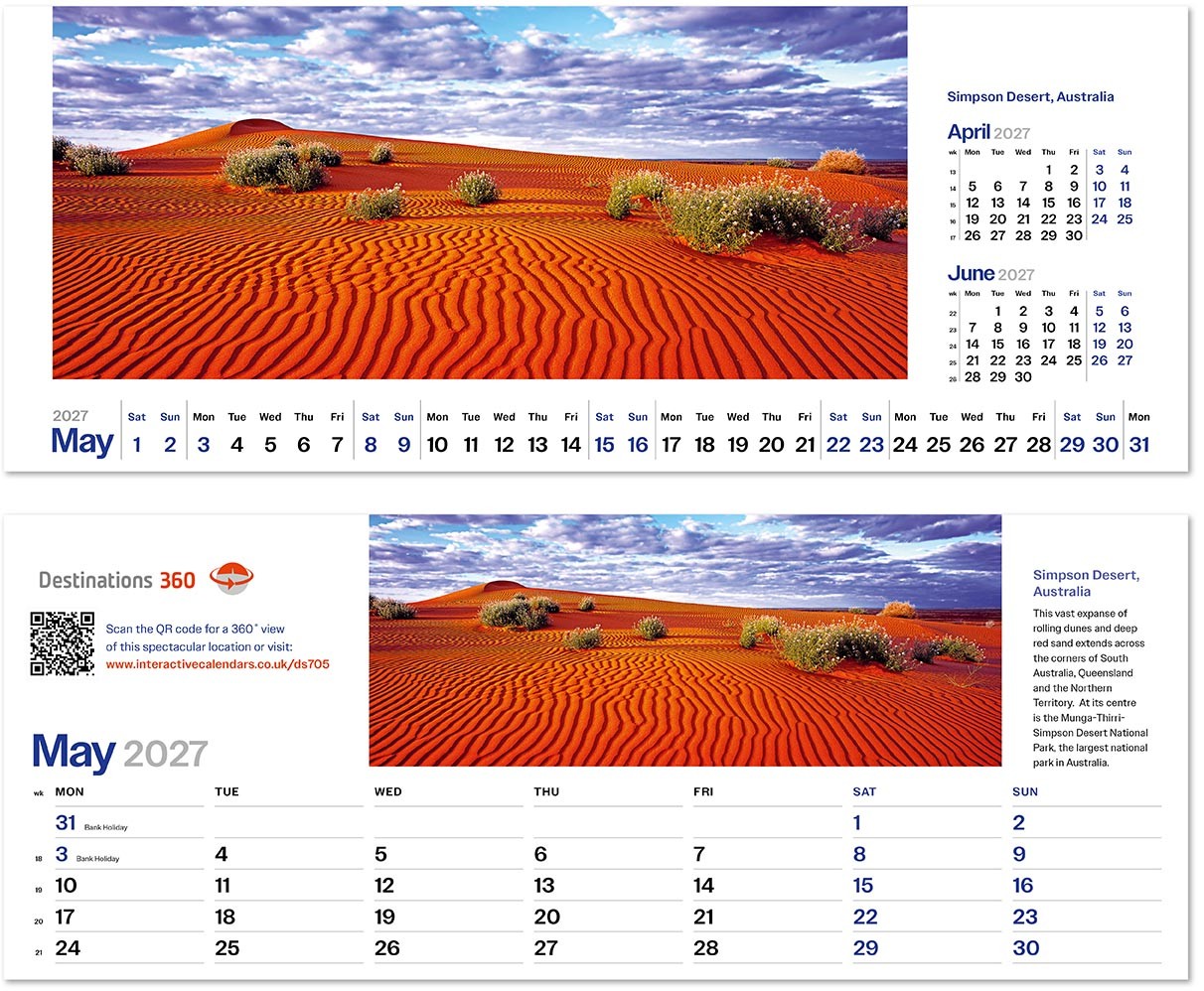 Destinations360 Note Station Desk Calendar