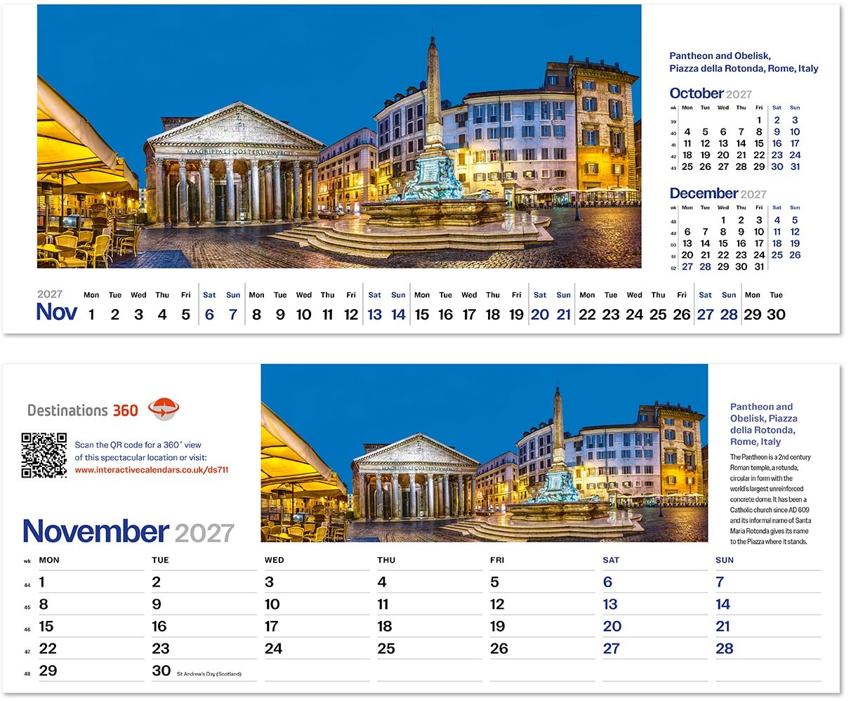 Destinations360 Note Station Desk Calendar
