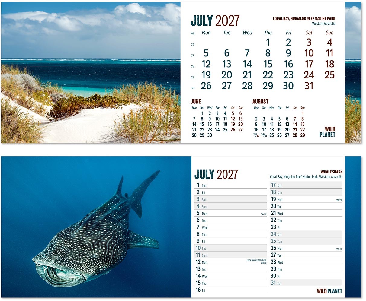 Wild Planet Premium Lined Easel Desk Calendar