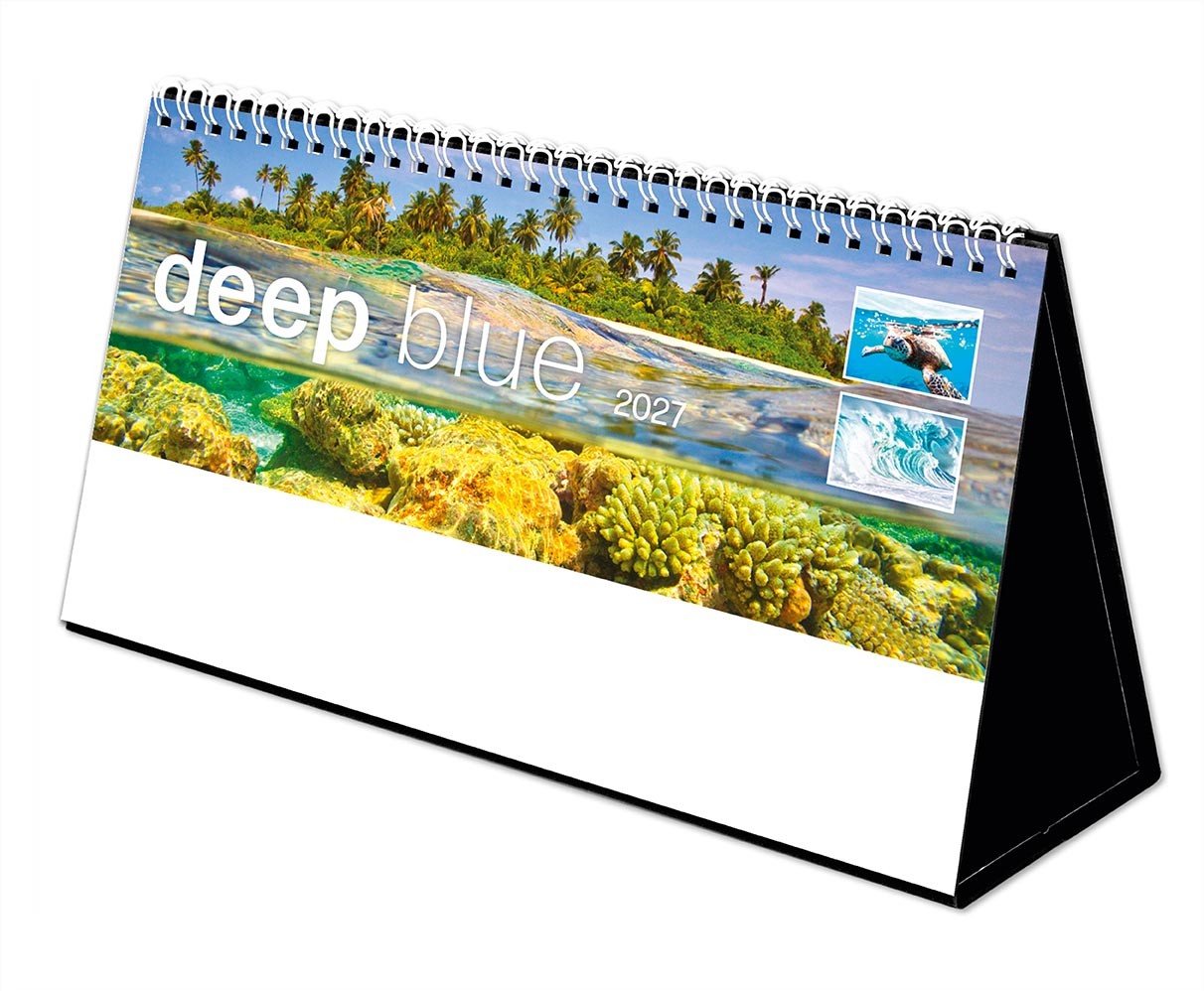 Deep Blue Premium Lined Easel Desk Calendar