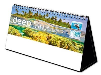 Deep Blue Premium Lined Easel Desk Calendar