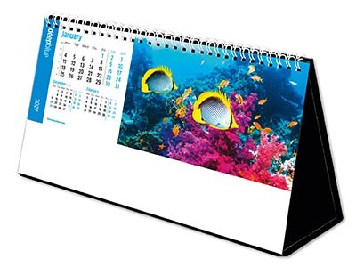 Deep Blue Premium Lined Easel Desk Calendar