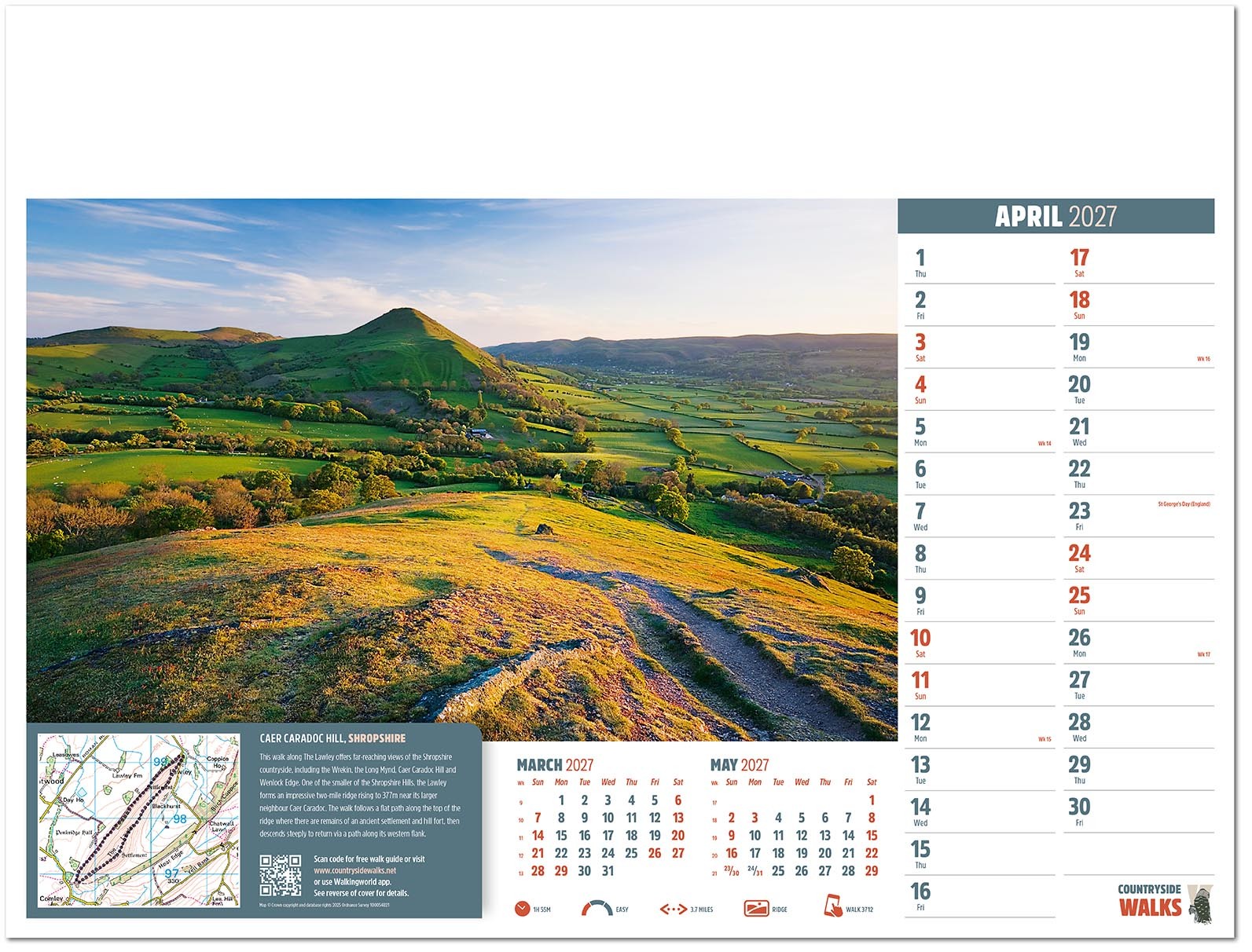 Countryside Walks Wall Calendar