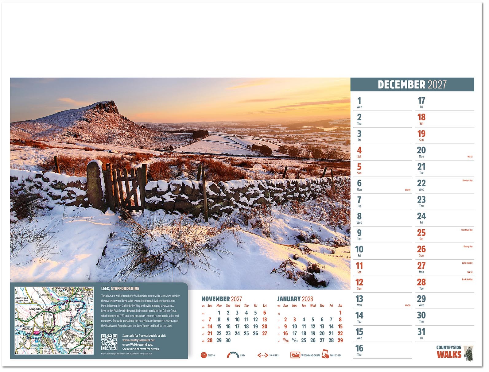 Countryside Walks Wall Calendar