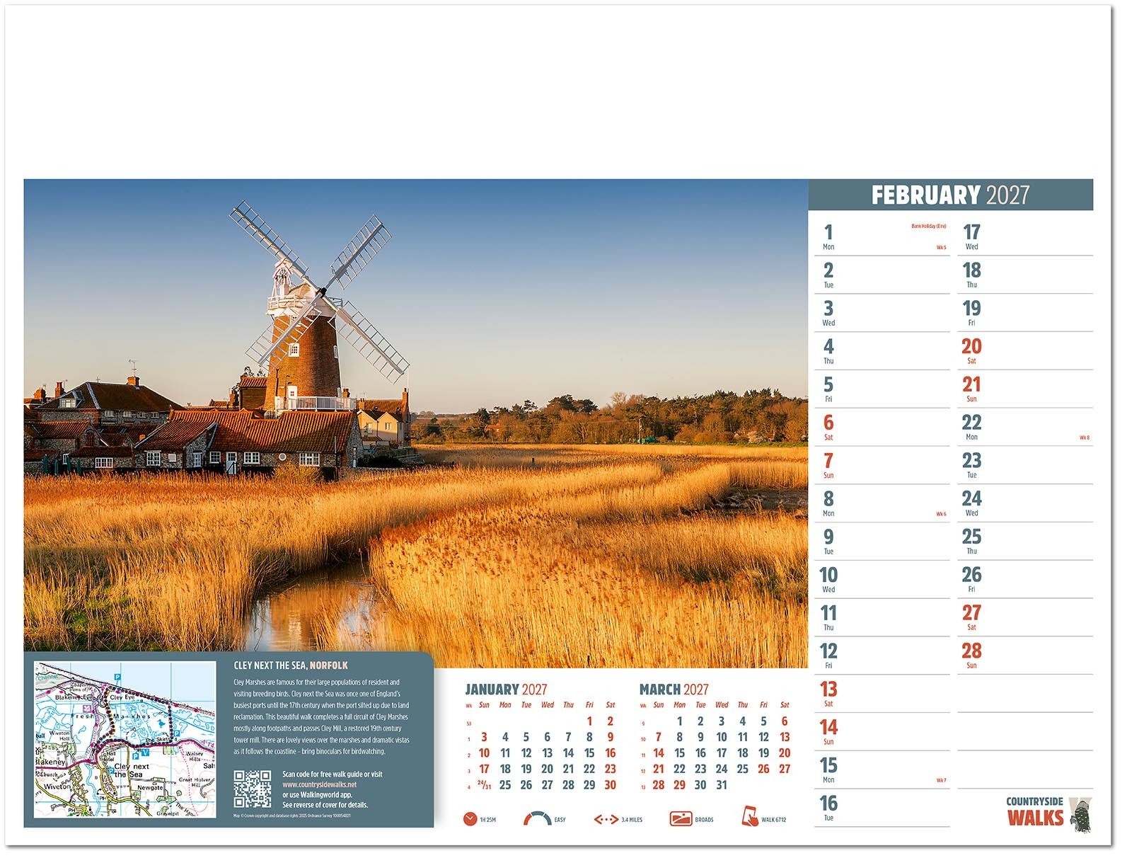 Countryside Walks Wall Calendar