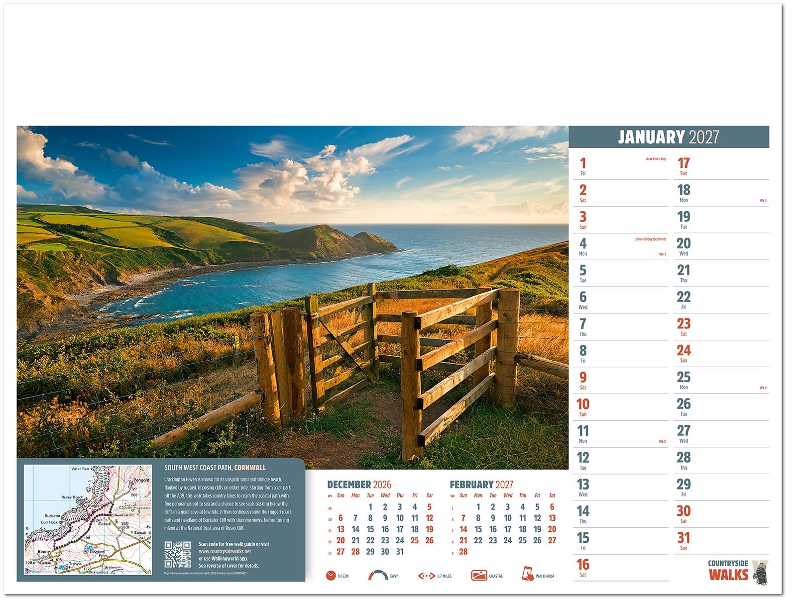 Countryside Walks Wall Calendar