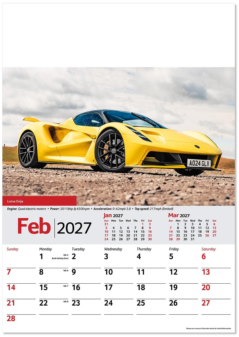 Performance Cars Wall Calendar