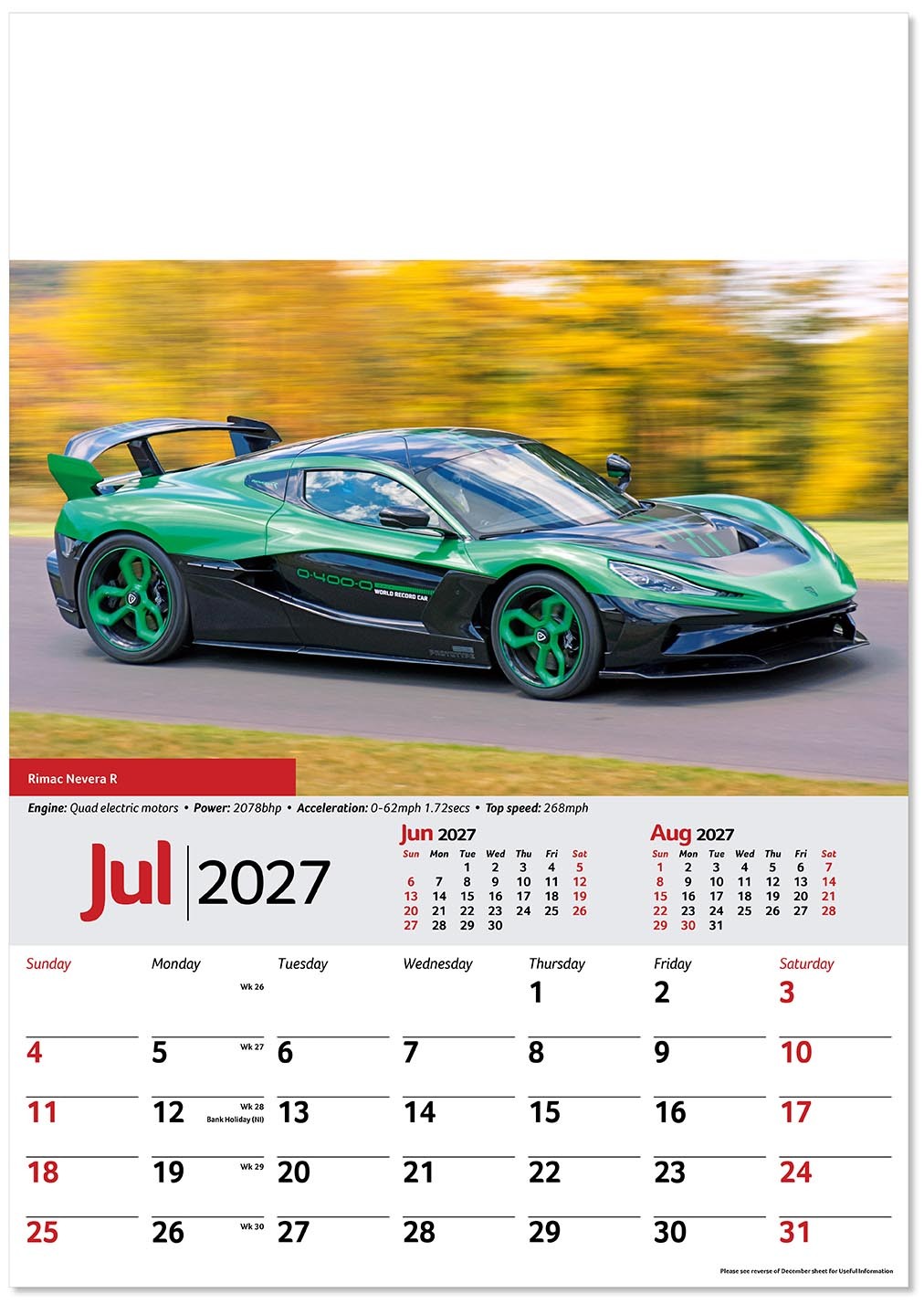Performance Cars Wall Calendar