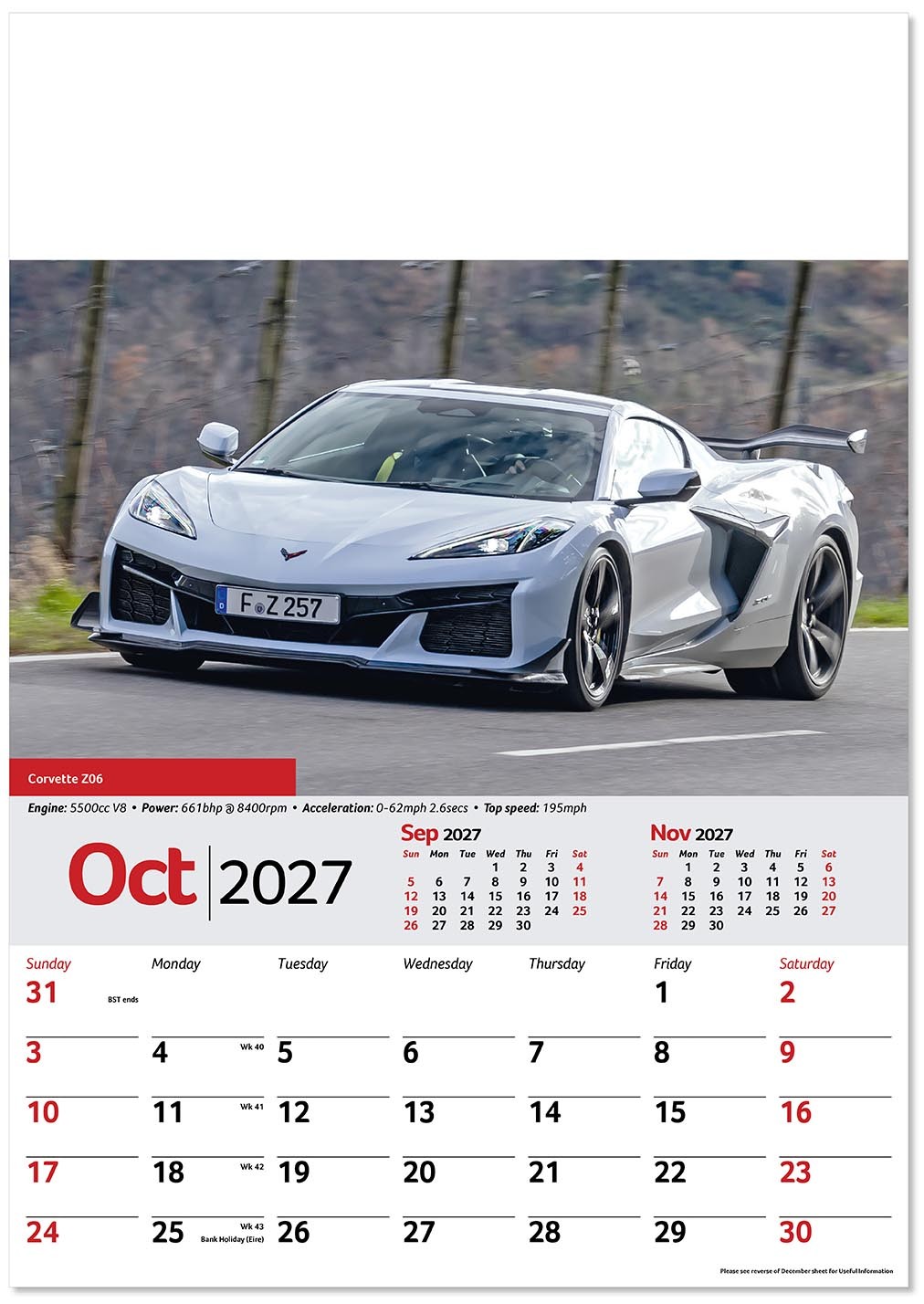 Performance Cars Wall Calendar