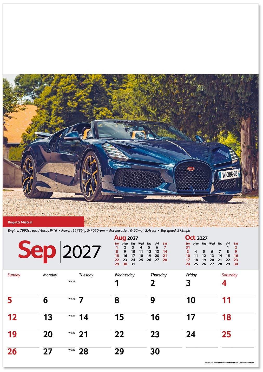 Performance Cars Wall Calendar