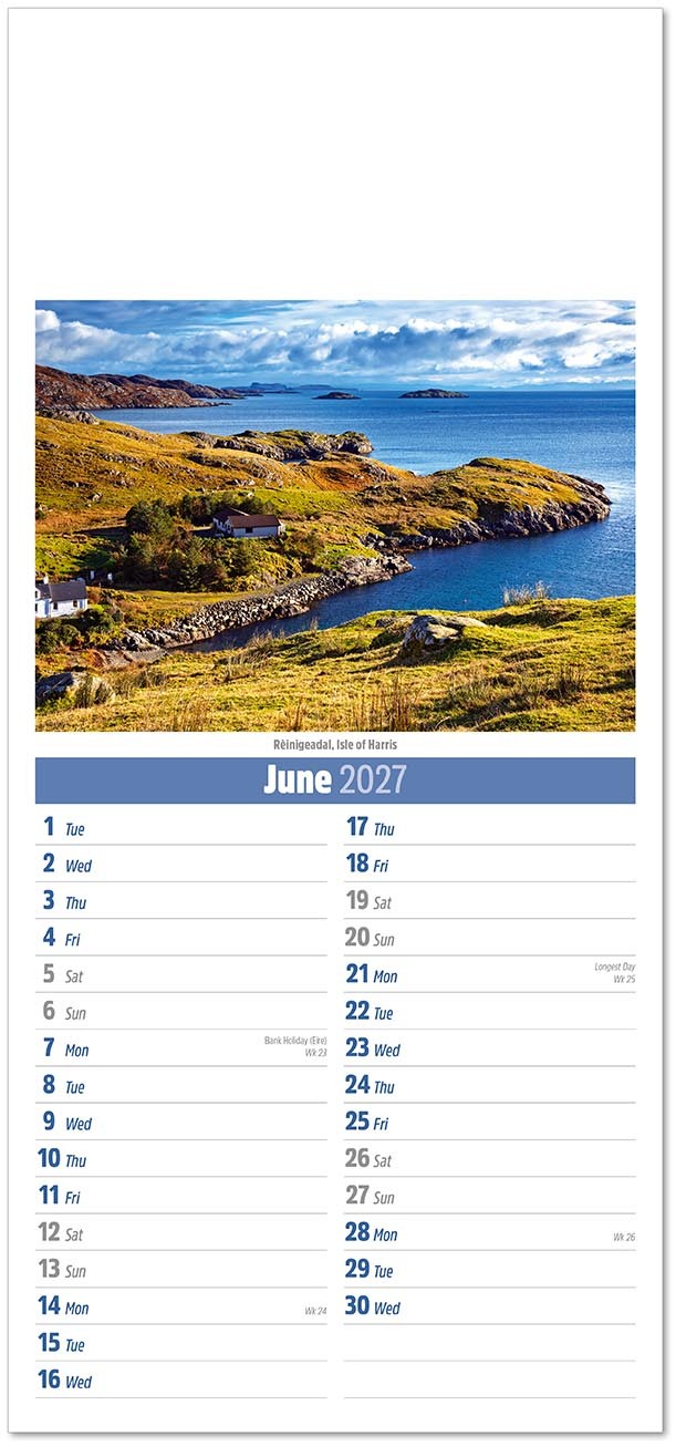 Slimline Scotland Compact Calendar