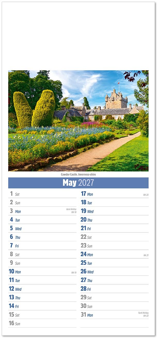 Slimline Scotland Compact Calendar